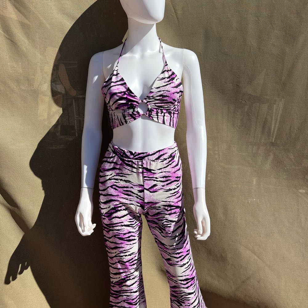 Two piece purple halter